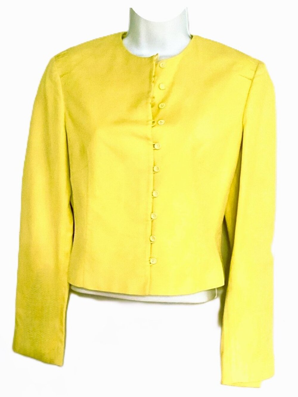 VNT Versus Versace Yellow Textured Cropped Jacket IT42 Italy